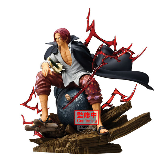 Ocio One Piece Theorama Soul Shanks Figur, 24 cm große Sammelfigur mit Details und lebendiger Farbgestaltung.